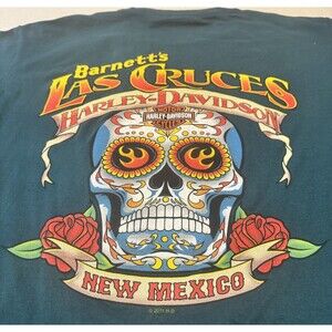 Harley Davidson Las Cruces NM Barnetts Skeleton Skull Shirt Size Large 2011